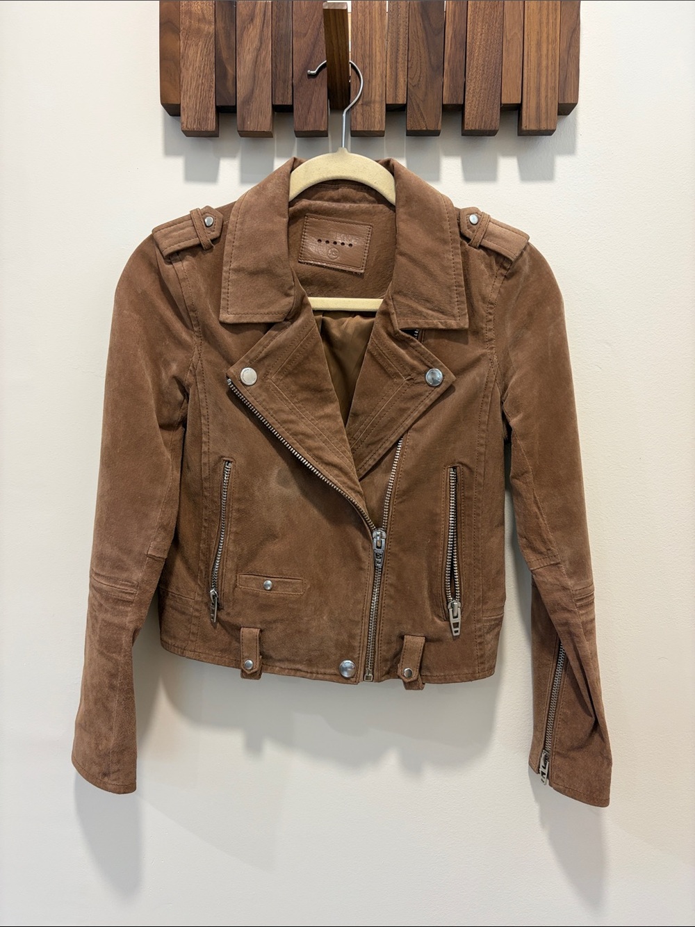 Y2K Blank NYC COFFEE BEAN MOTO JACKET